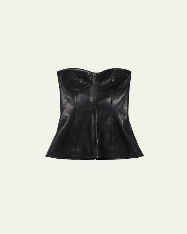 Tyla Strapless Leather Bustier